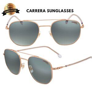 New CARRERA 236/S Aviator Sunglasses in Rose Gold/Green Gradient Silver 54 mm